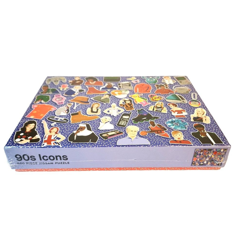 90's Icons 500 Piece Jigsaw Puzzle Featuring 48 Pop Cultural Icons NEW Unopened